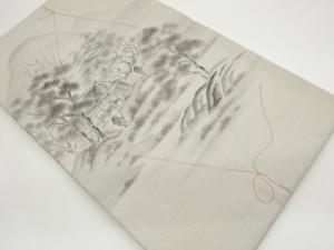 未使用品　作家物　手描き東海道五拾三次石部模様名古屋帯